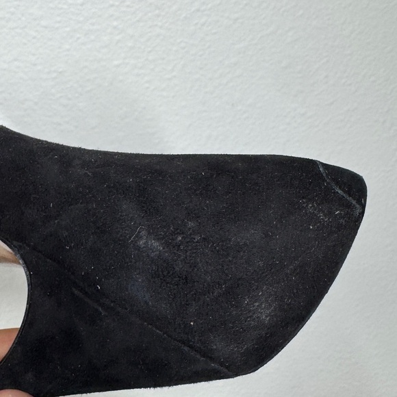 Sesto Meucci of Florence Silver Flower Black Suede Almond Toe Heeled Pump 10B - Picture 12 of 16